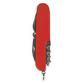 Pocket Knife - Red - Eight Function - 3-1/2"